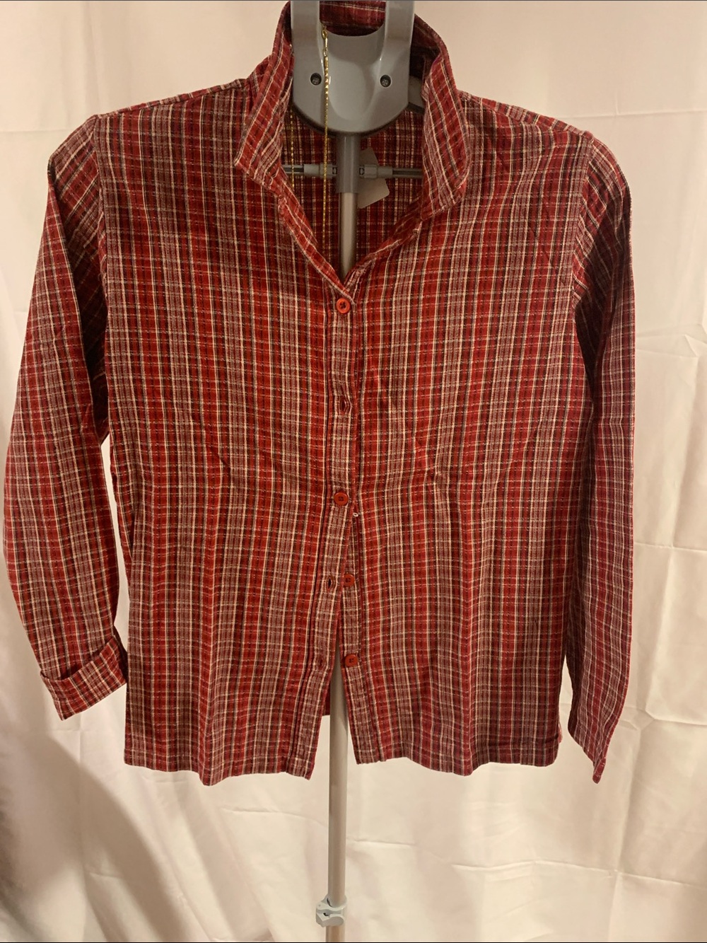 Woolrich plaid shirt ladies medium red